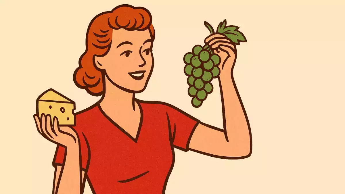 Druvor med ost smakar som en kyss