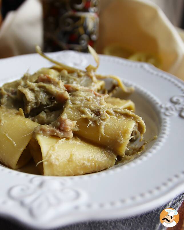 2. Paccheri med kronärtskockor och bacon
