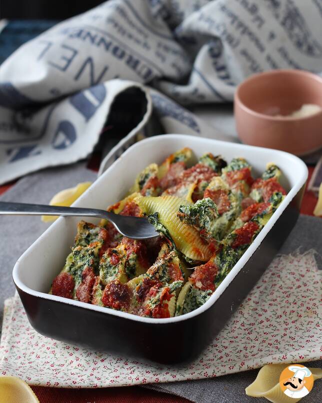 9. Conchiglioni fyllda med ricotta och spenat
