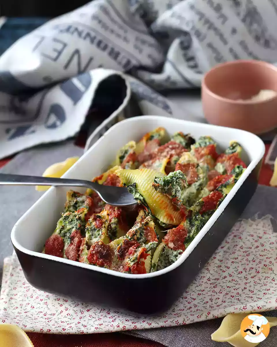 9. Conchiglioni fyllda med ricotta och spenat