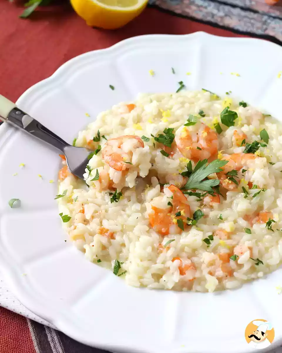 10. Risotto med räkor och citron