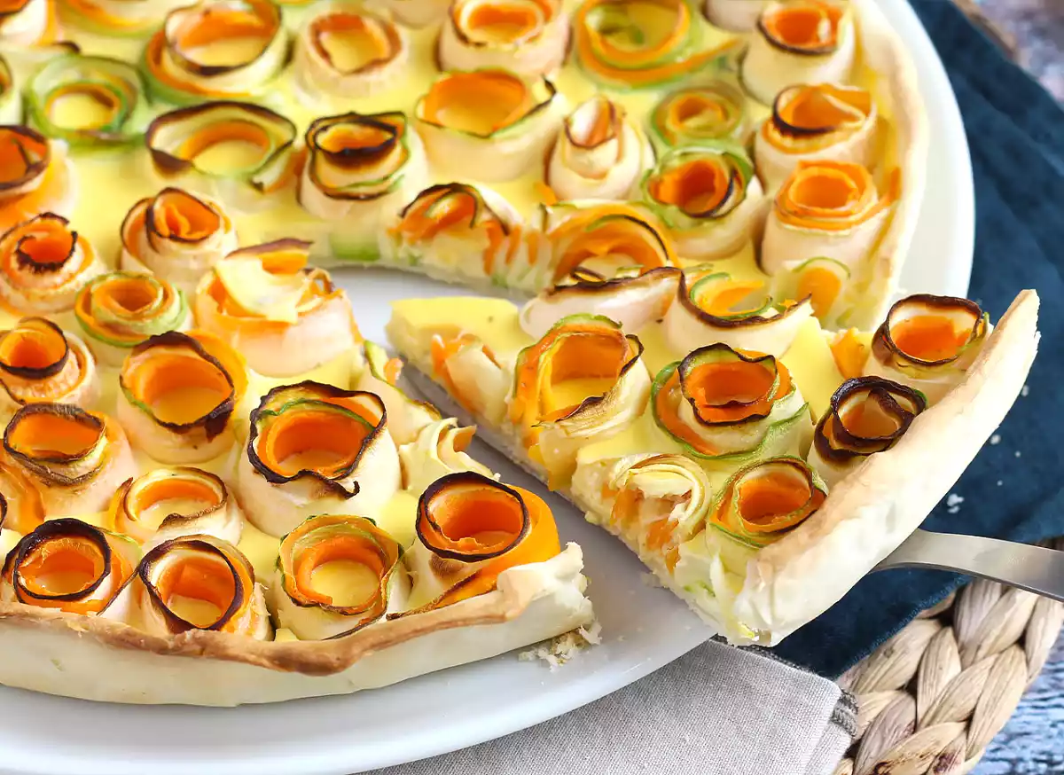 2. Rose quiche: elegansen av grönsaker, utan stress i köket