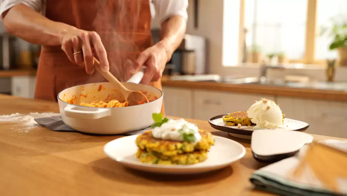 Dagens meny, 23 april: friterade zucchinifritters, bakad tagliatelle och isad nougat