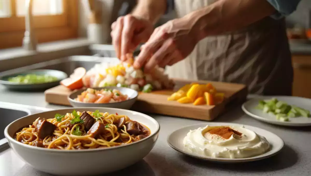 Dagens meny, 4 juli: ceviche med hjärtmusslor, snabba nudlar med nötkött och silkig vaniljkräm