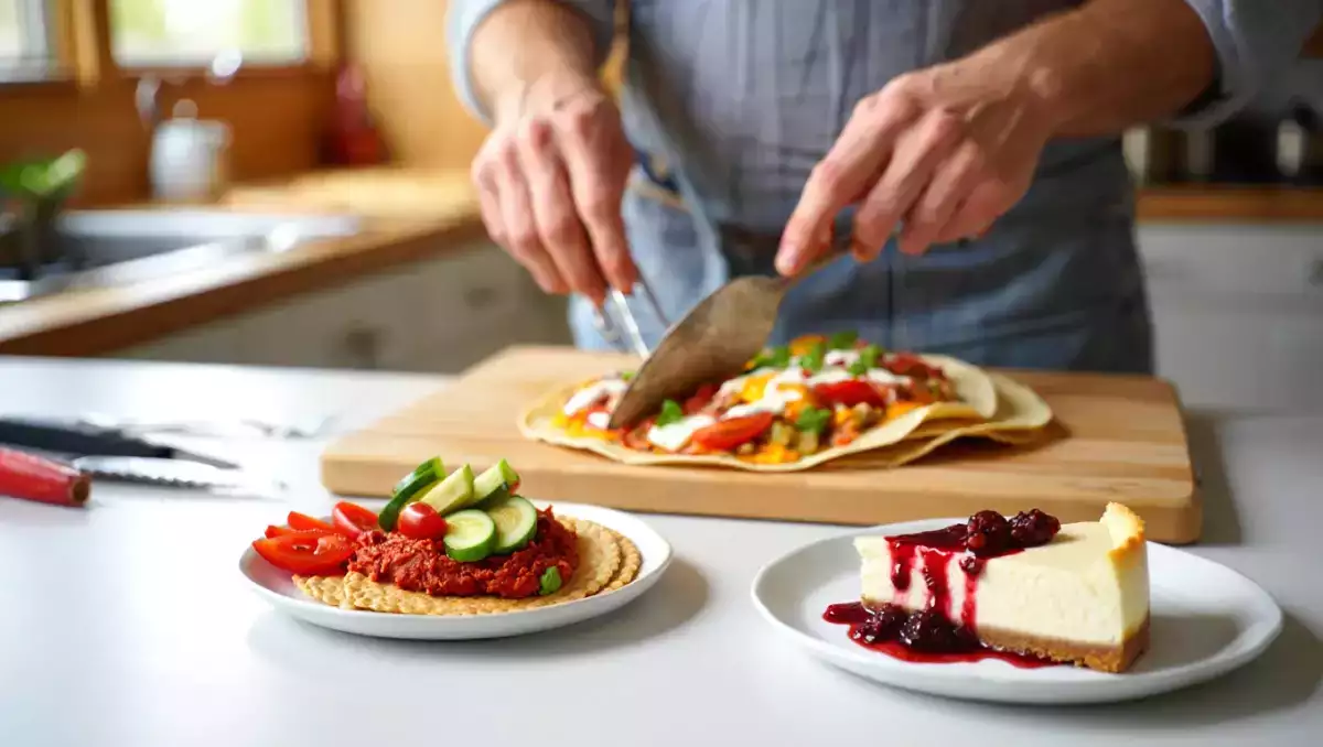 Dagens meny, 13 juli: röd paprikaspridning, vegetariska enchiladas och New York-cheesecake