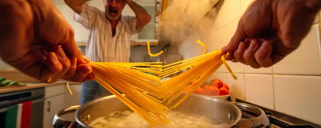 Varför pasta inte går sönder i Italien (och de fortfarande inte riktigt förstår det utomlands)