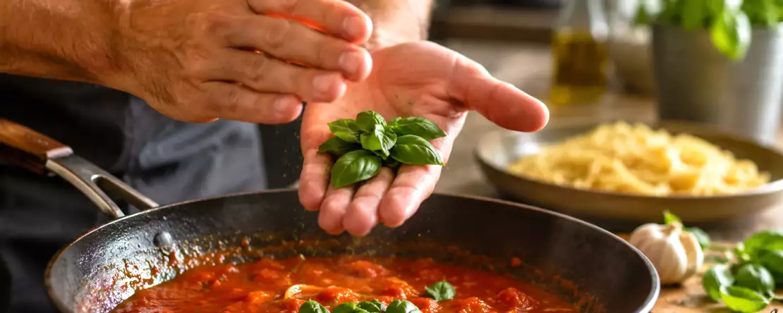 En enkel handling som framhäver doften av färsk basilika precis innan du använder den i dina recept