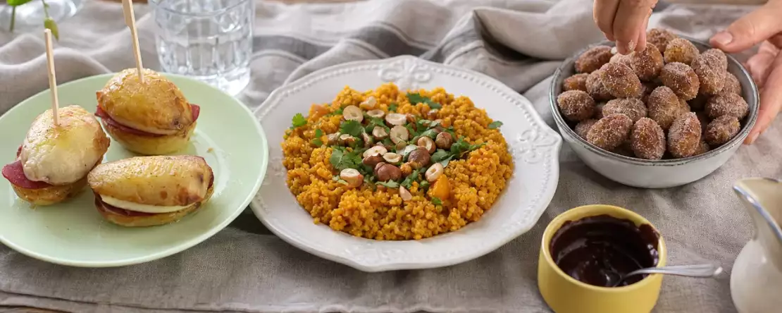 Dagens meny, 30 oktober: raclettepotatissmörgåsar, krämig quinotto och churros-gnocchi