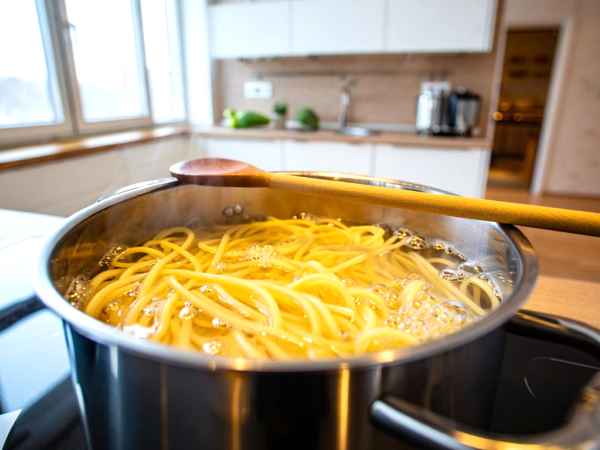 Varför det verkligen fungerar att lägga en träsked över pastakokaren
