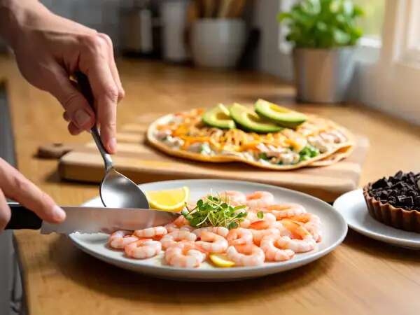 Dagens meny, 9 maj: läcker räkcarpaccio, quesadillas och oreotartelett