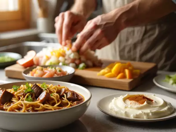 Dagens meny, 4 juli: ceviche med hjärtmusslor, snabba nudlar med nötkött och silkig vaniljkräm
