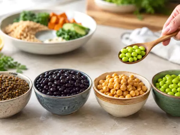 Hur mycket protein och kostfiber innehåller egentligen linser, bönor, kikärter och edamame per portion?