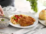 Artiklar: Dagens meny, 22 oktober: krämig svampsoppa, milanesisk kalvschnitzel och päron med choklad