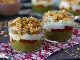 Recept Vegetariska verrines: ärtsoppa, parmesancrumble och mascarponekräm