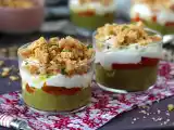 Recept Vegetariska verrines: ärtsoppa, parmesancrumble och mascarponekräm