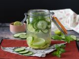 Recept Vatten med smak av gurka, lime, mynta och ingefära