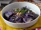 Recept Pasta med rödkål och valnötter, en vacker och lättlagad huvudrätt