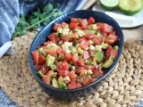 Recept Vattenmelon-, fetaost-, avokado- och gurksallad: extra fräsch!