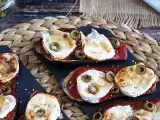 Recept Auberginetoast med tomat- och getostcoulis