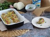 Recept Ugnsbakade zucchinirullar med skinka och scamorzaost