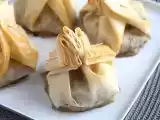 Recept Extra krispiga aumônières med champinjoner, brieost och päron