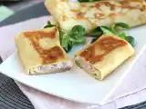 Recept Pannkakor fyllda med béchamelsås, ost och skinka