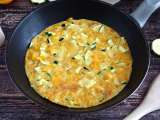 Recept Omelett med paprika och zucchini