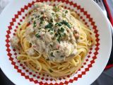 Recept Spaghetti med aubergine carbonara