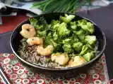 Recept Fullkornsris med broccoli och räkor! lätt och balanserad