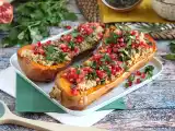 Recept Butternut fylld med quinoa och granatäpple