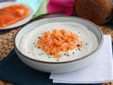 Recept Blomkålskräm, kokos och rökt lax