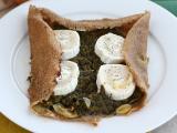 Recept Galette med getost och spenat