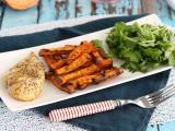 Recept Ugnsbakad sötpotatis med kyckling