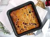 Recept Brownie med vit choklad och röda bär (blondie)
