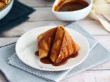 Recept Pannkakssamoussas med karamelliserade äpplen