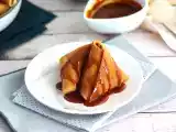 Recept Pannkakssamoussas med karamelliserade äpplen