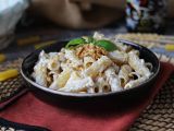 Recept Pasta med ricotta och valnötter: krämig och knaprig