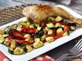 Recept Kyckling med paprika och zucchini i en fritös: klar på 20 minuter!