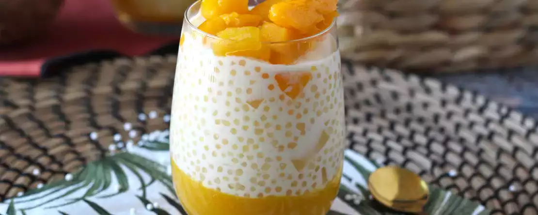 Mango sago, den asiatiska desserten med tapioka och mango som erövrar med sin enkelhet.