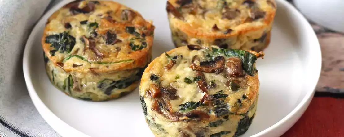 Spenat- och champinjonpannkakor