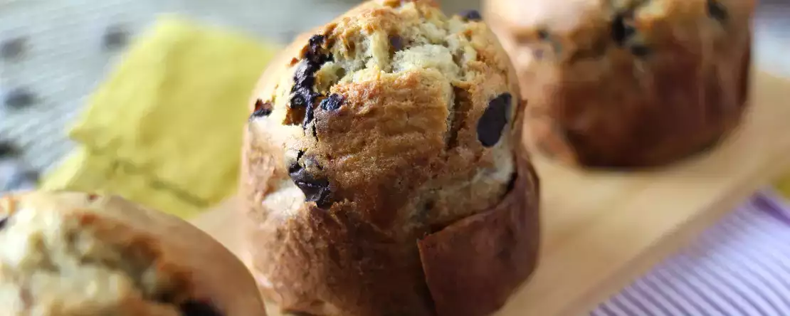 Extra gourmetmuffins med banan och chokladbitar