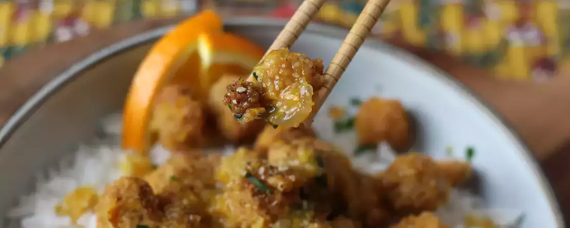 Krispig tofu med apelsinsås