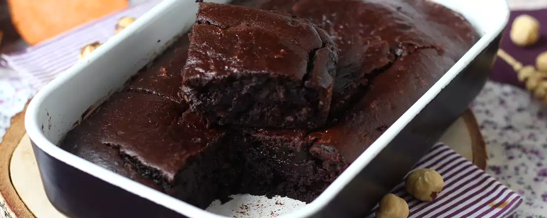 Brownie med sötpotatis utan smör eller olja