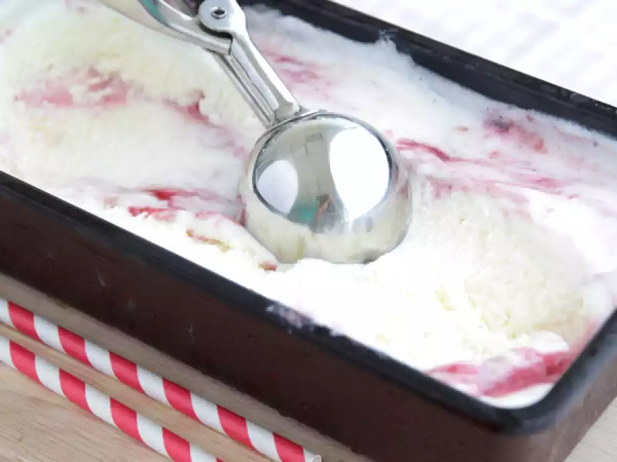 Recept Yoghurt- och hallonglass