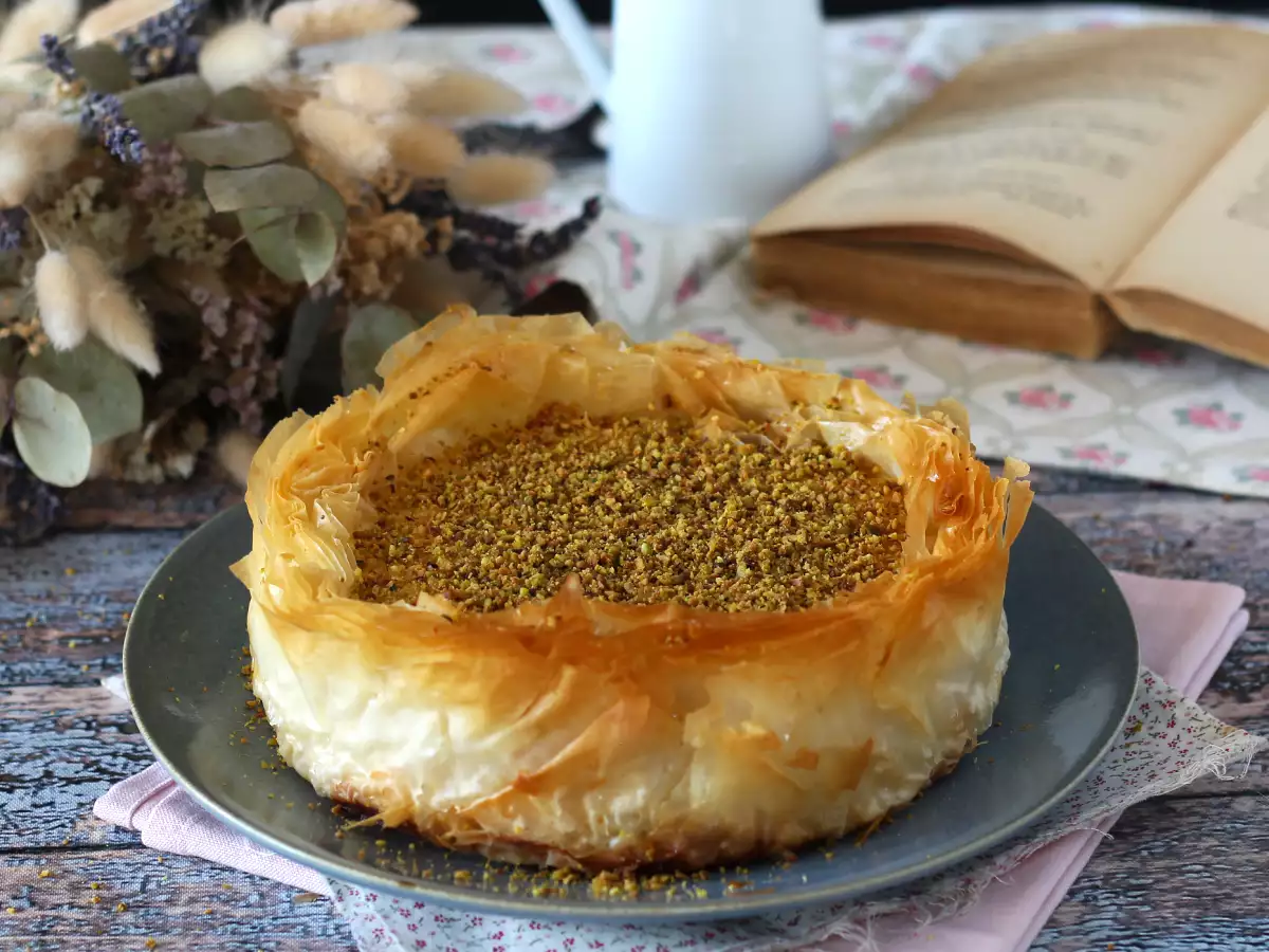 Recept Baklava-liknande cheesecake med pistage, krispig och smältande
