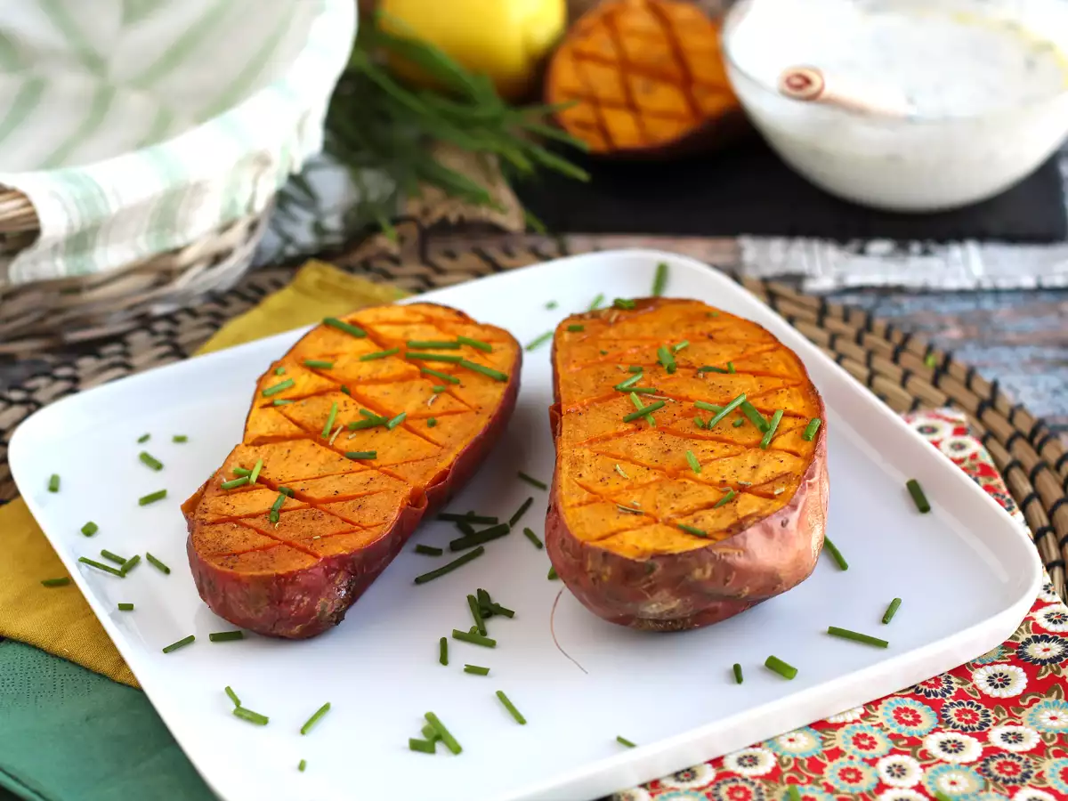 Recept Ugnsbakad sötpotatis