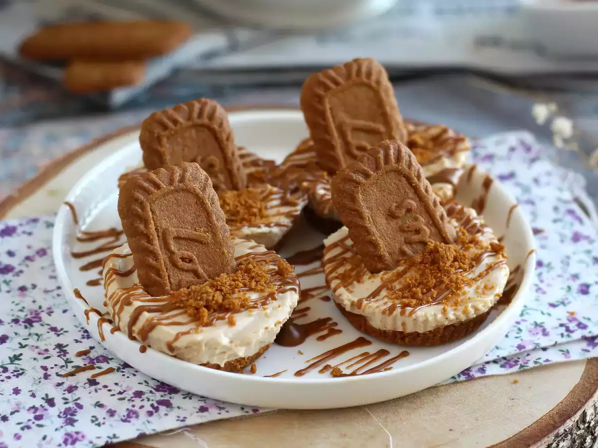 Recept Cheesecakes utan bakning med speculoosbiskvier