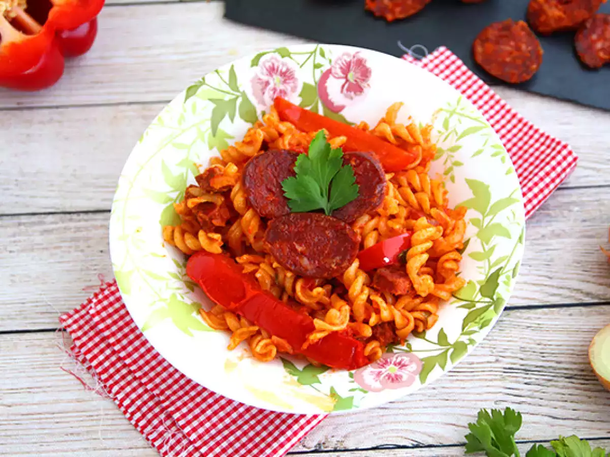 Recept Pasta med chorizo