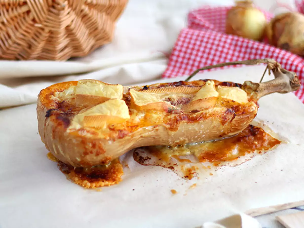 Recept Courgiflette - butternut squash i tartiflette-stil