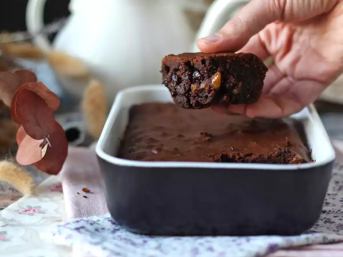 Recept Choklad- och valnötsbrownie i luftfritösen